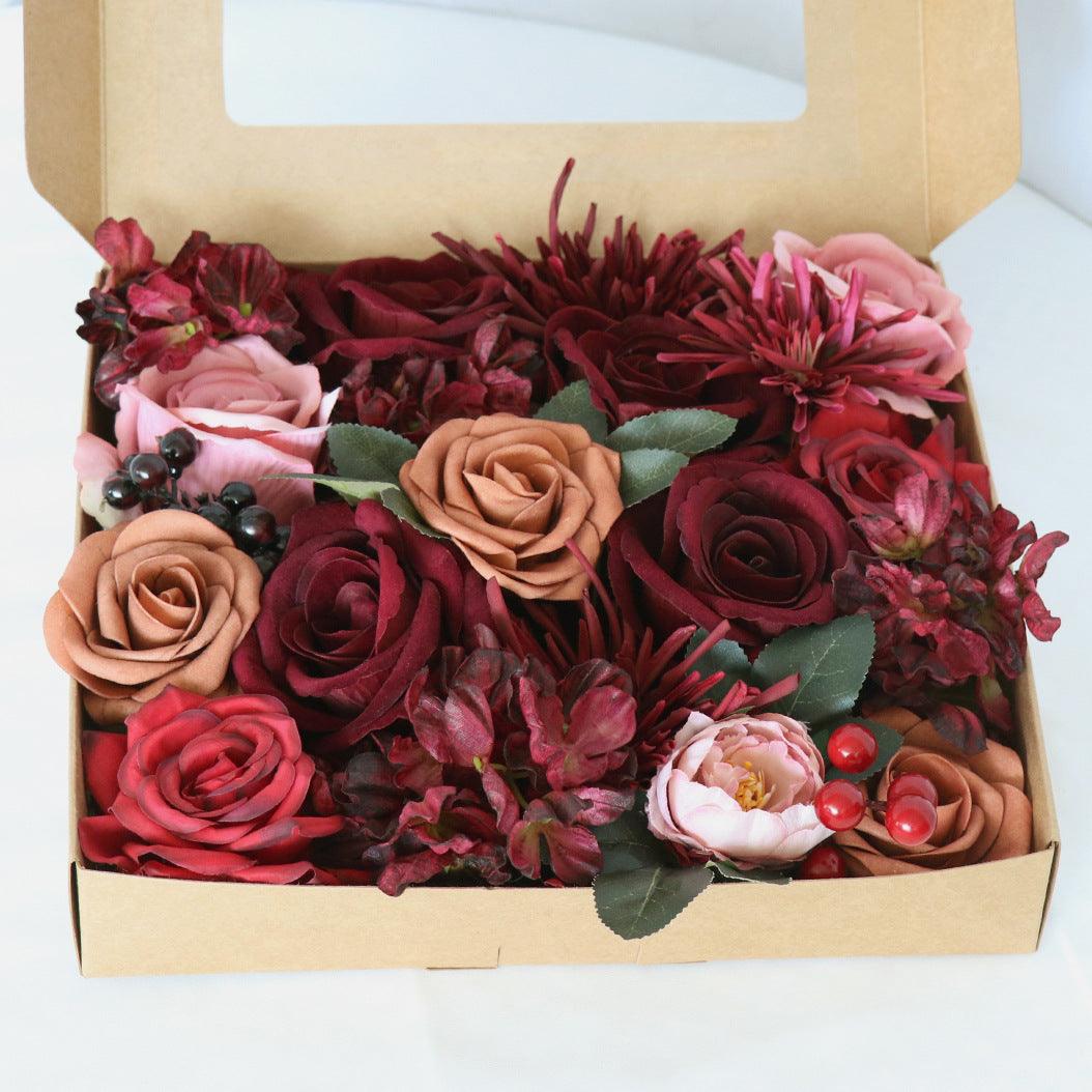 Boxed Simulation Flower Box Wedding Birthday Party Accompaniment Gift Boxed Flowers Wedding Bridal Hand Bouquet